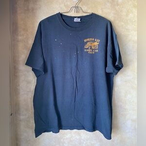 Gildan Ultra Cotton Thrashed Morro Bay Woody Car Club Faded Black Graphic Tee L